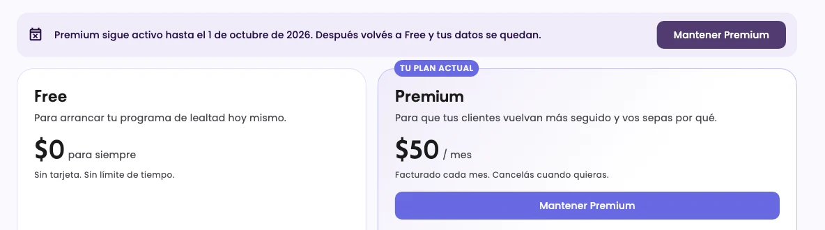 The notice that Premium stays active until a date, with Keep Premium