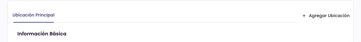 The row of location tabs, with Main Location and Add Location