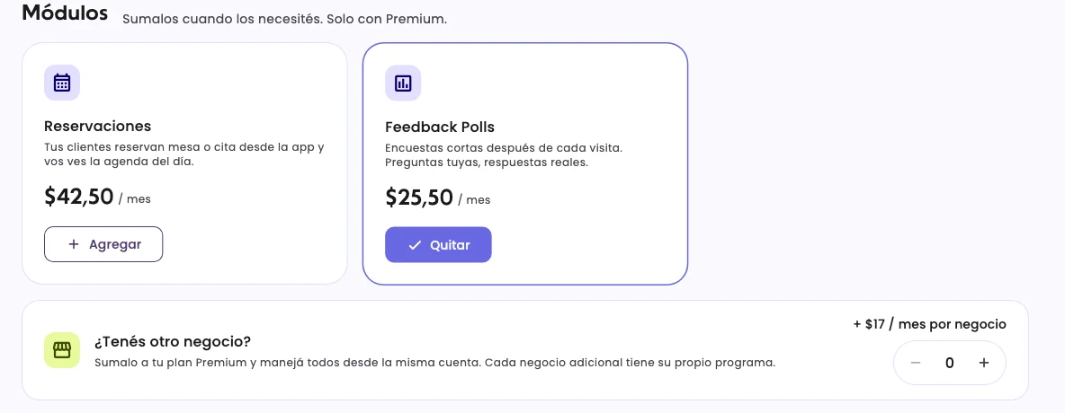 The Reservations and Feedback Polls modules, with Feedback Polls added