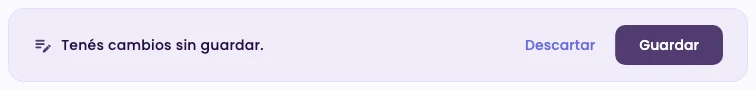 The unsaved changes bar with the Discard and Save buttons