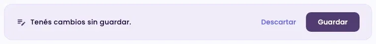 The unsaved changes bar with the Discard and Save buttons