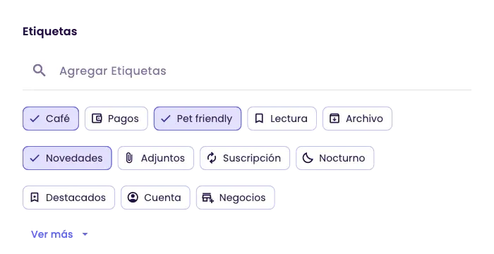 The Tags section, with three tags selected
